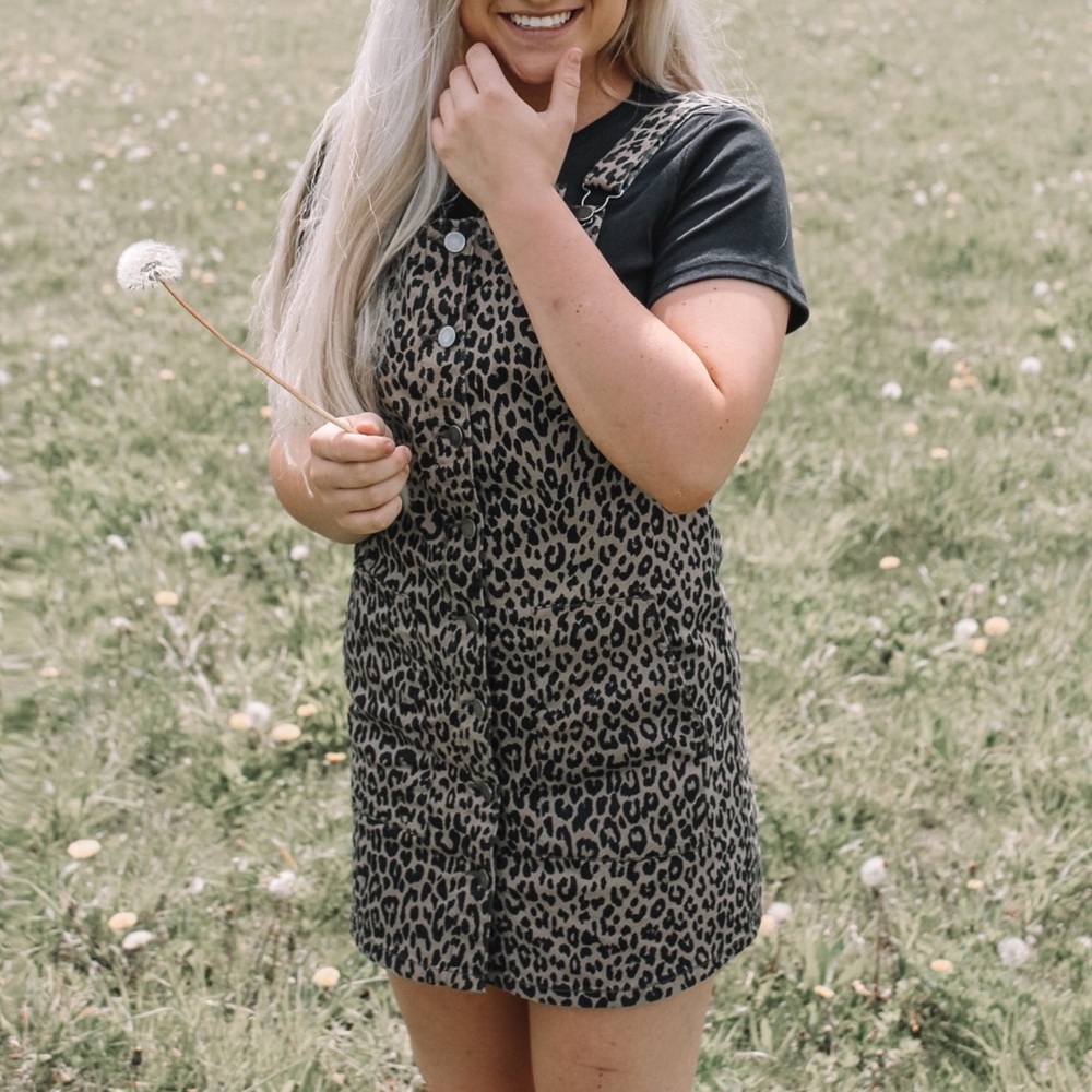SO Tan and Black Animal Print Dress